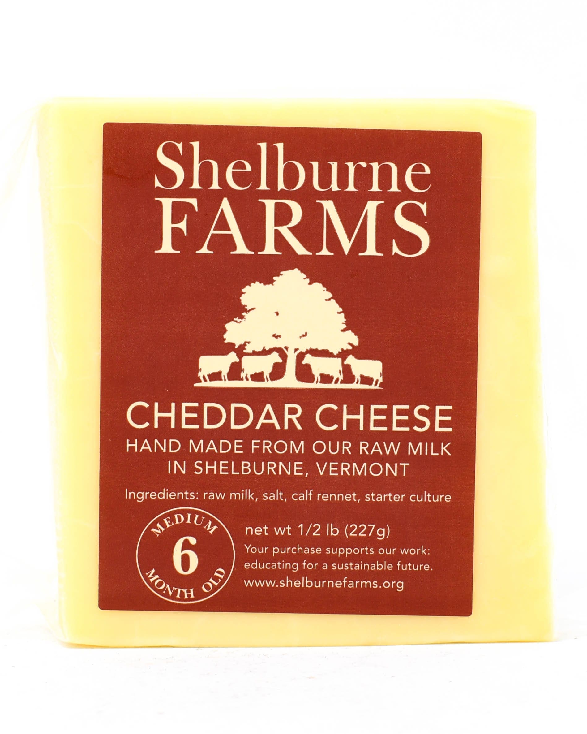 Shelburne Farms 6 Month Cheddar Cheese 8oz 12ct