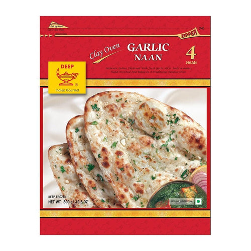 Wholesale Deep Garlic Naan 4 pc 10.6 oz- Bulk