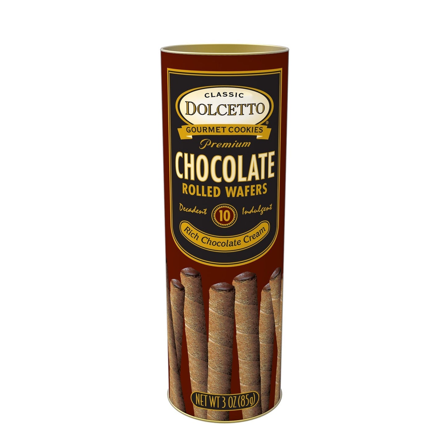 Wholesale Dolcetto Chocolate Wafer Rolls Tin 3 oz Bag- Bulk