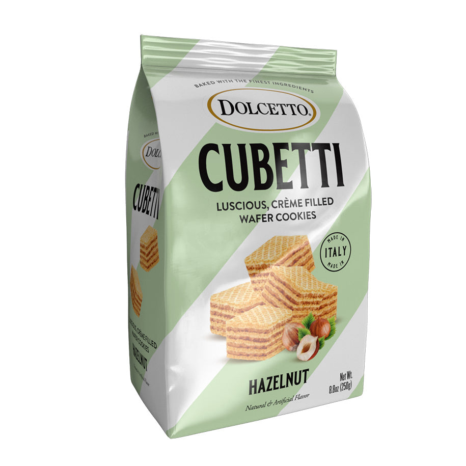 Wholesale Dolcetto Hazelnut Cubetti Wafer Cookies Bag 8.8 oz Bag- Bulk