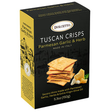 Wholesale Dolcetto Parmesan Garlic & Herb Tuscan Crisps Box 5.3 oz Bag- Bulk
