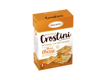Wholesale Dolcetto Three Cheese Crostini Crackers Box 7.05 oz Bag- Bulk