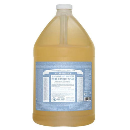 Wholesale Dr. Bronner s 18-In-1 Hemp Pure-Castile Soap Baby Unscented 3.8L- Bulk