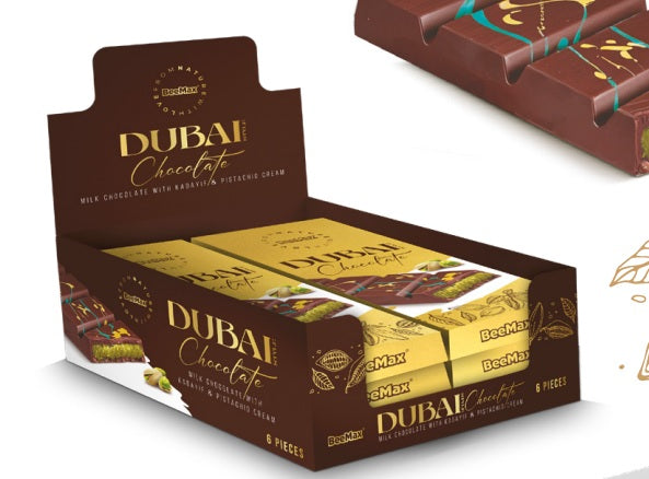 Wholesale Dubai Chocolate Bar 7oz – Luxury in Every Bite-6ct Box Bulk