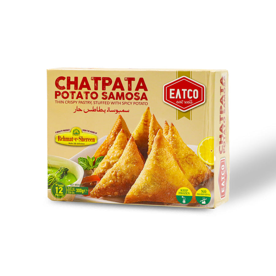 Wholesale Rehmat-e-Shereen EATCo ChatPata Potato Samosa 12pcs 300g- Bulk
