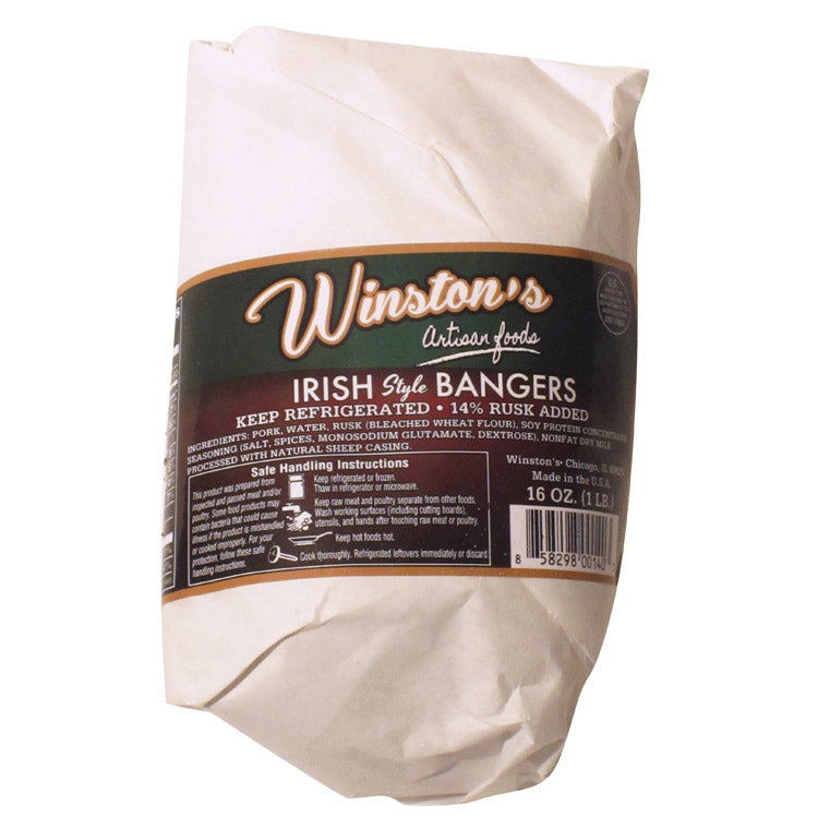 Wholesale Winston's Irish Sausages (Bangers) 16.0oz (454g) *FROZEN- Bulk