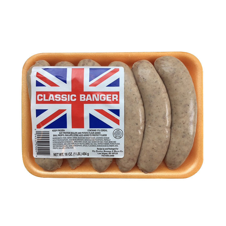 Wholesale London Sausage Classic Banger, Tray 16oz (454g) *FROZEN- Bulk