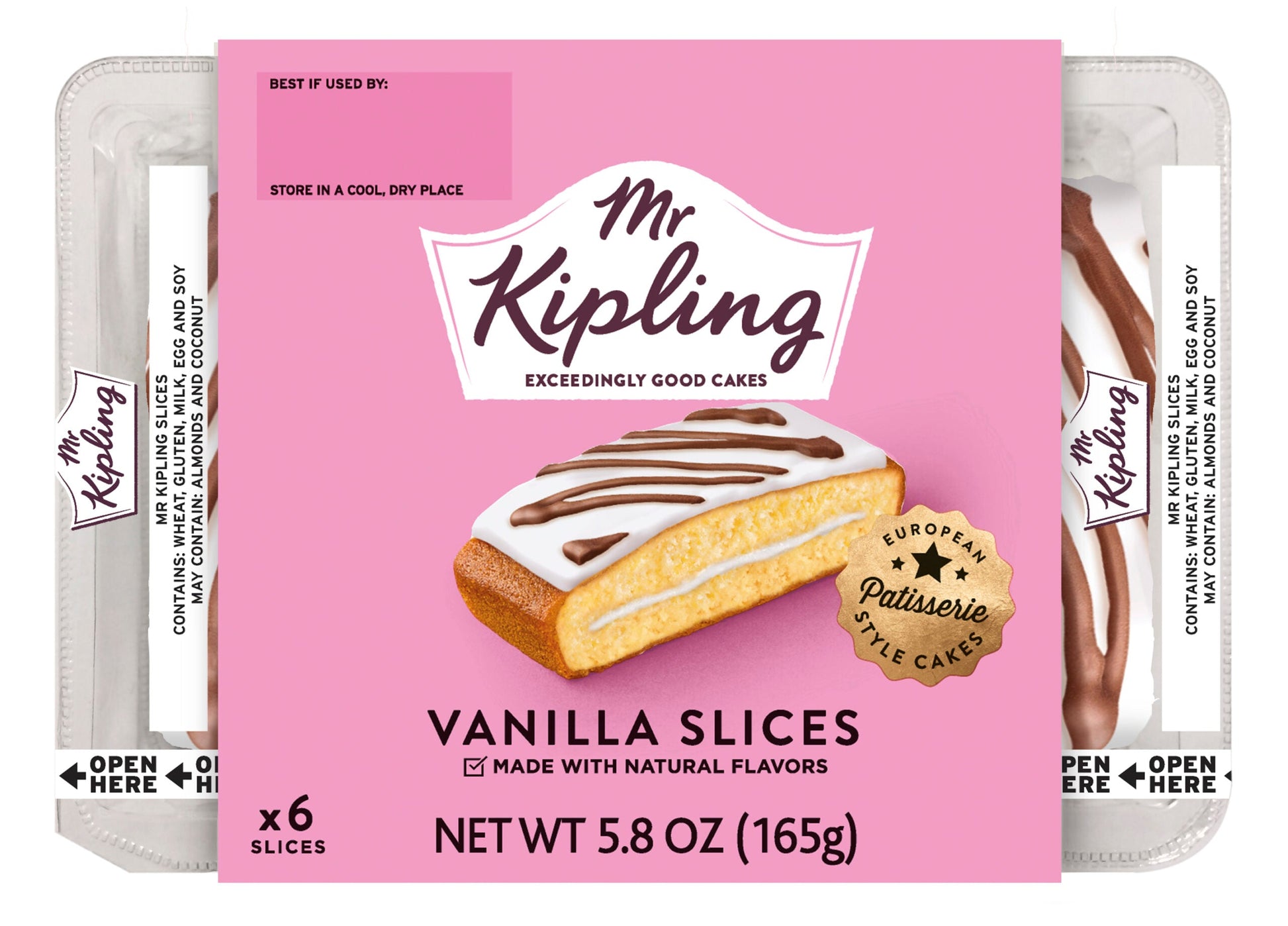 Wholesale Mr. Kipling Vanilla 6ct Cake Slices 5.8oz (165g) *FROZEN- Bulk