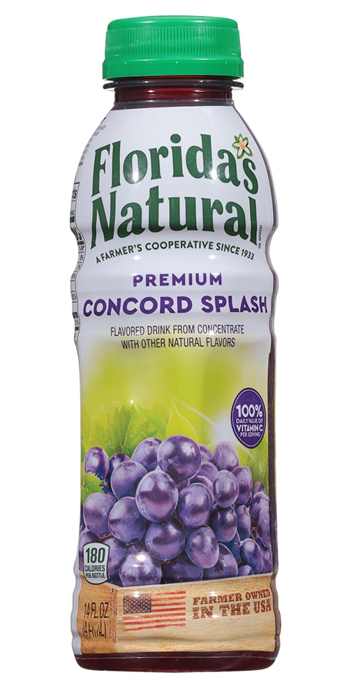 Wholesale Florida Natural 12/14 Oz Concord Grape Splash- Bulk