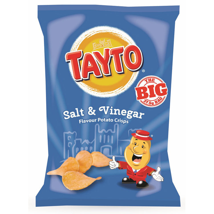 Wholesale Tayto Salt & Vinegar Crisps 1.15oz (32.5g)- Bulk