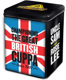 Wholesale Builders Union Jack Tea Caddy, 80ct Teabags- Bulk