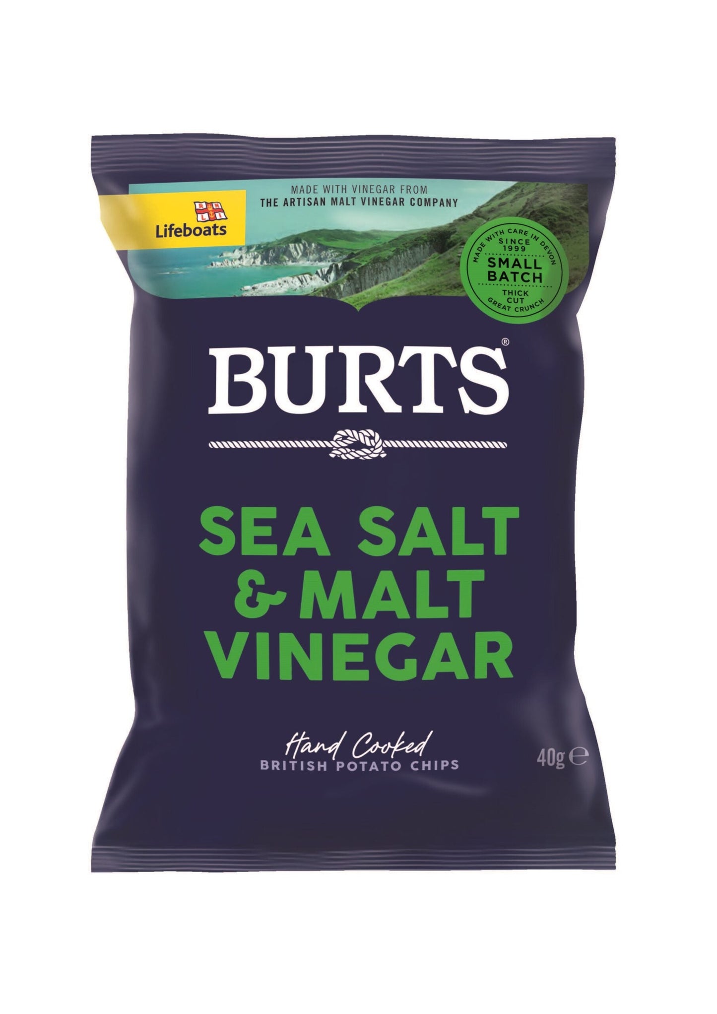 Burts Sea Salt & Malted Vinegar Potato Chips Small 1.4oz (40g)