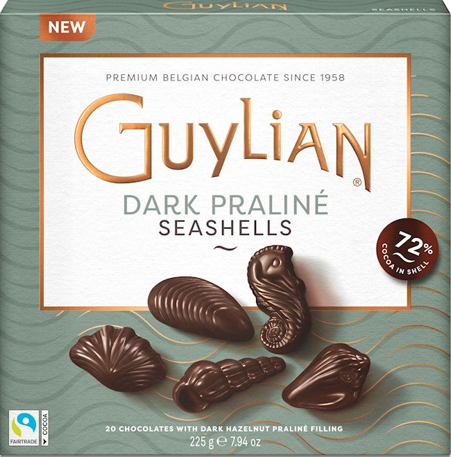 Wholesale Guylian Sea Shells Twenty-Piece Dark Hazelnut Praliné Gift Box Two Hundred Fifty Grams 8.8 OZ- Bulk