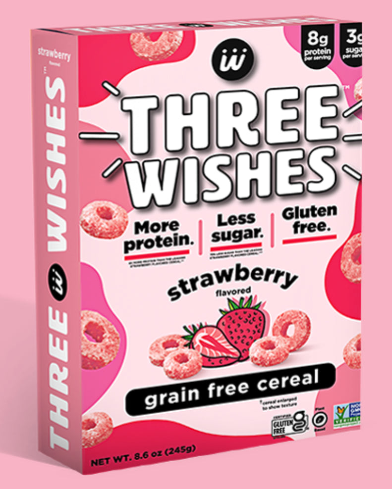 Three Wishes Cereal Strawberry 8.6 Oz