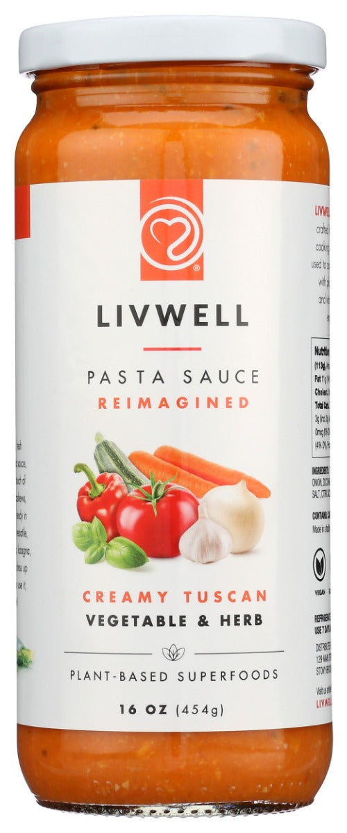 Livwell Foods Creamy Tuscan Vegetable & Herb Sauce 16 oz