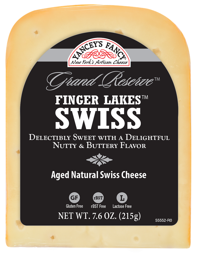 Wholesale Yanceys Fancy Finger Lakes Swiss Cheese 7.6 oz-10ct Case Bulk