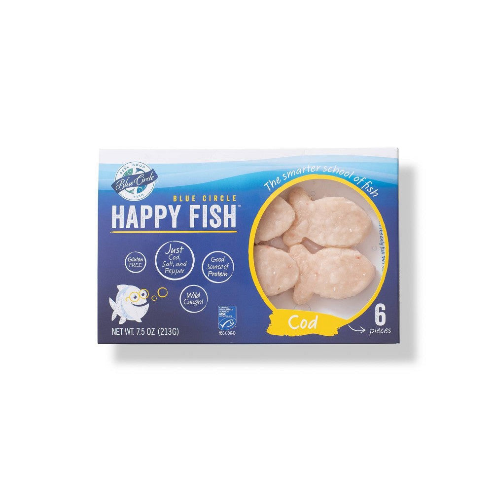Blue Circle Food Happy Fish Frozen Cod 7.5 oz Box