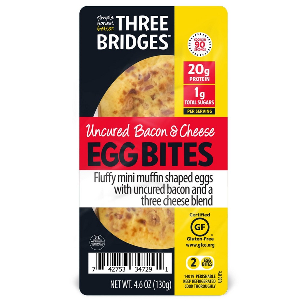 Three Bridges Uncured Bacon & Cheese Egg Bites 4.6 oz