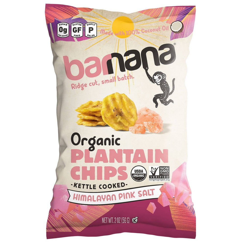 Barnana Himalayan Pink Sea Salt Plantain Chip 2 oz Bag