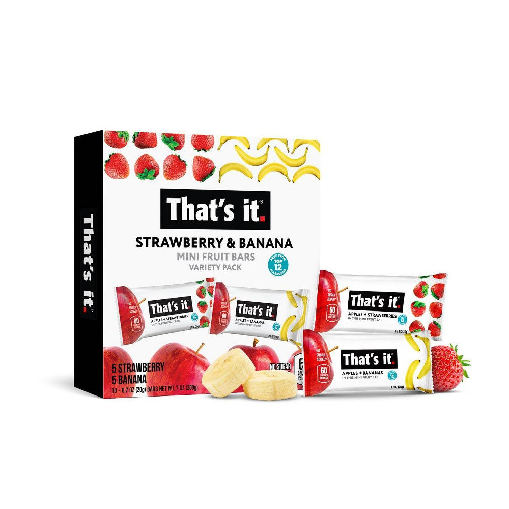 That's It Strawberry & Banana Mini Fruit Bars 7 Oz Box