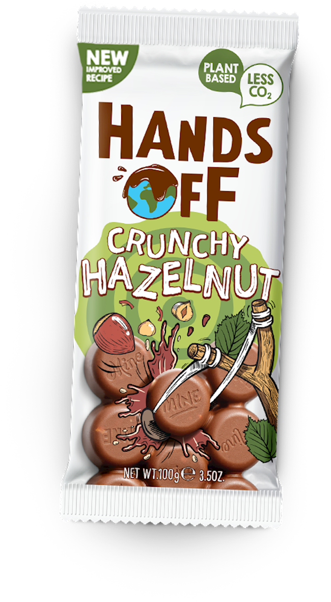 Hands Off My Chocolate Vegan Crunchy Hazelnut Bar, 3.5 Oz.