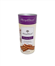 Harry & David Chocolate Mocha Wafer Rolls Tin 10 oz Bag