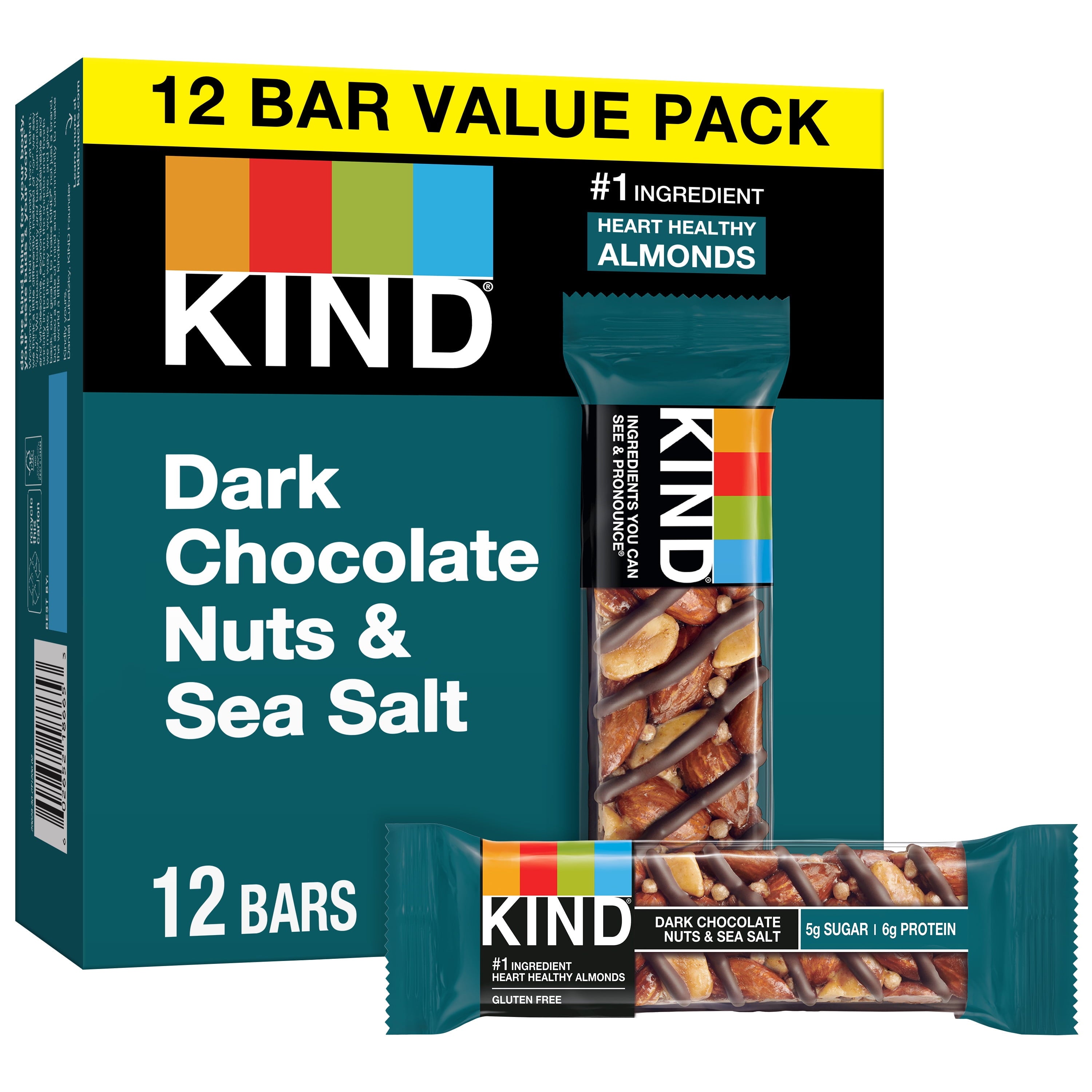 Wholesale Kind Dark Chocolate, Nuts & Sea Salt Bar 1.4 OZ Bulk
