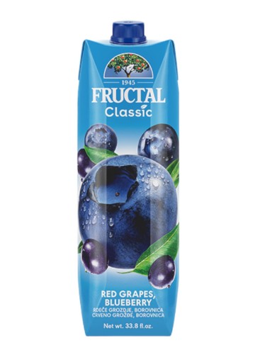 Wholesale Fructal Blueberry-Red Grape Classic Drink 1L-12 Ct Case Bulk