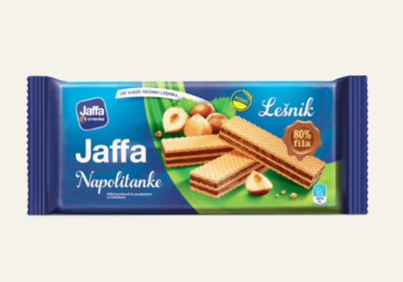 Wholesale Crevenka Jaffa Hazelnut Wafers 187 Gram-17 Ct Case Bulk