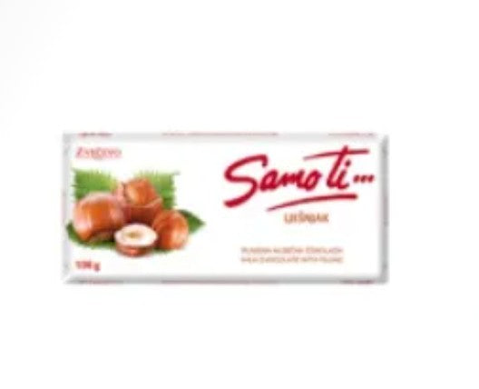 Wholesale Zvecevo Samo Ti Hazelnut Chocolate 100 Gram-20 Ct Case Bulk