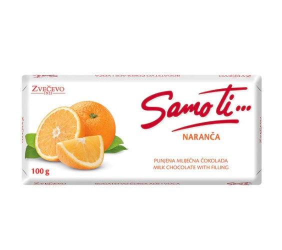Wholesale Zvecevo Samo Ti Orange Chocolate 100 Gram- Bulk