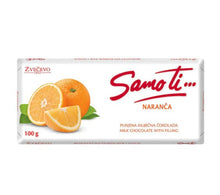 Wholesale Zvecevo Samo Ti Orange Chocolate 100 Gram- Bulk