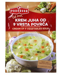 Wholesale Podravka Cream of 9 Vegetables Soup 45 Gram- Bulk