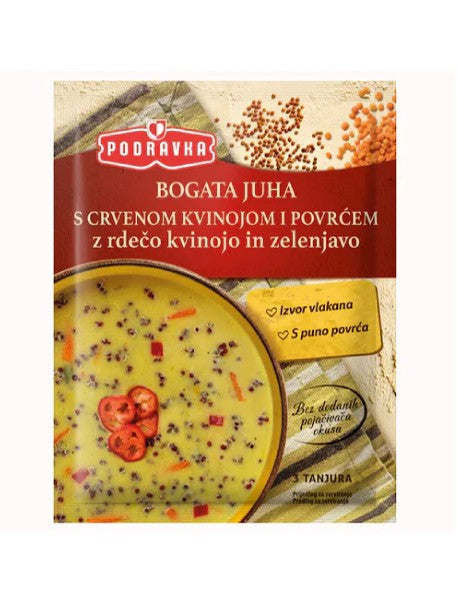 Wholesale Podravka Hearty Vegetable Soup with Red Quinoa 70 Gram- Bulk