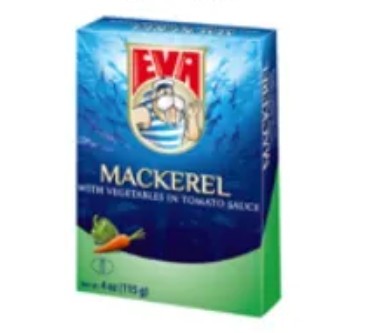 Podravka Eva Mackerel with Vegetables in Sauce 4 OZ (100g)