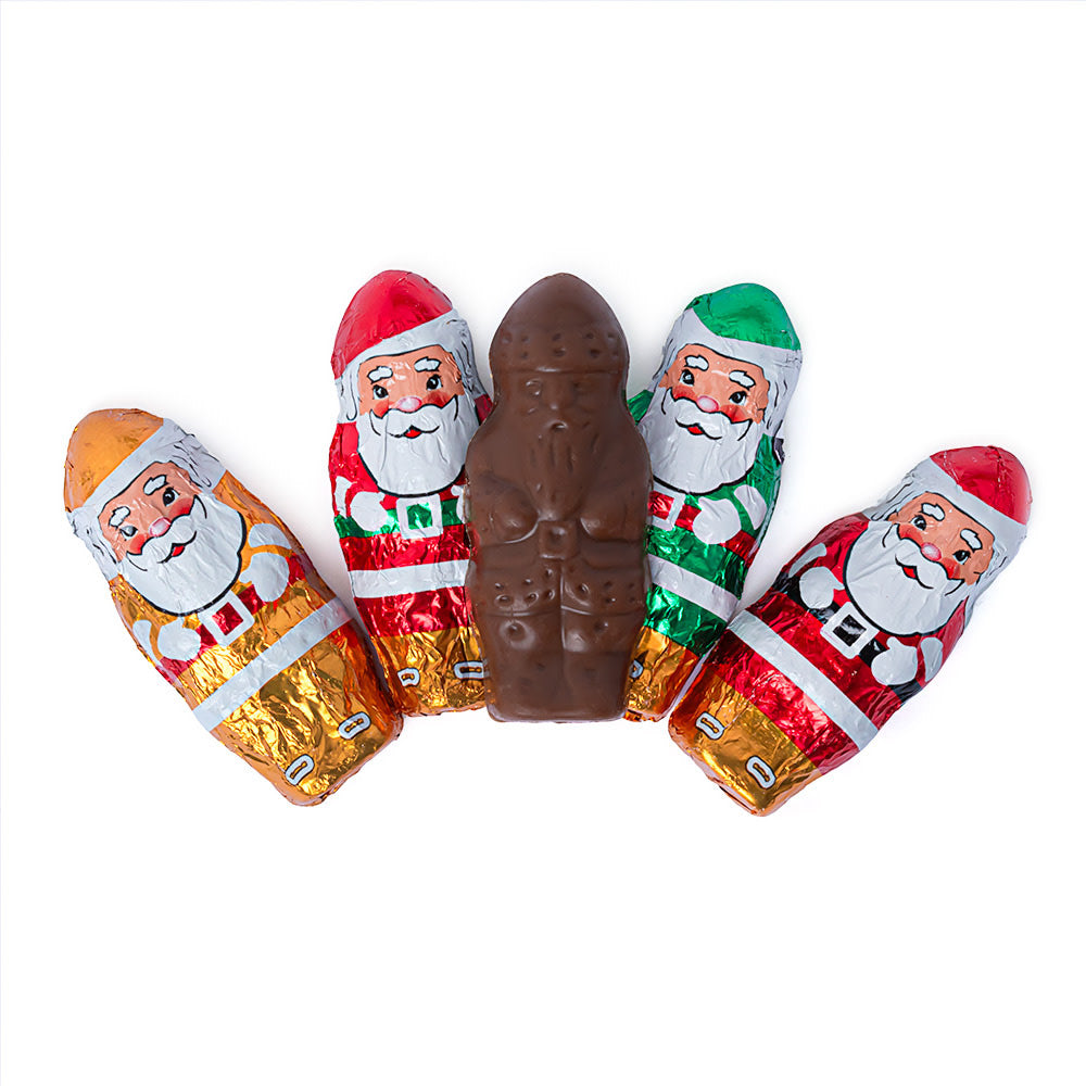 Wholesale Madelaine Mini Milk Chocolate Foiled Santas-10.00lb Case Bulk