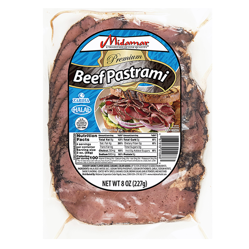 Wholesale Midamar Beef Pastrami Sliced 8oz-12 Ct Case Bulk