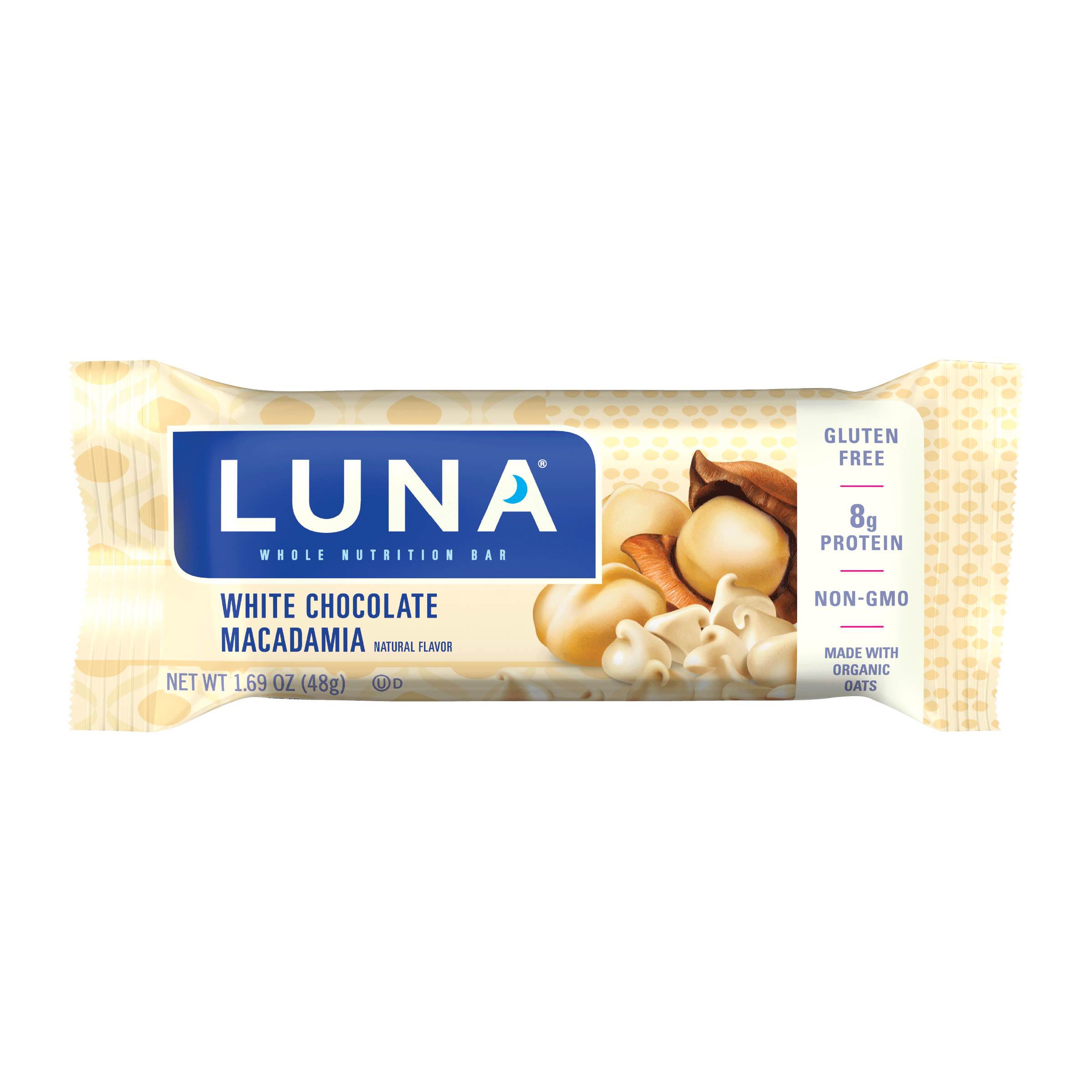 Luna Bar White Chocolate Macadamia 1.69 Oz Bar