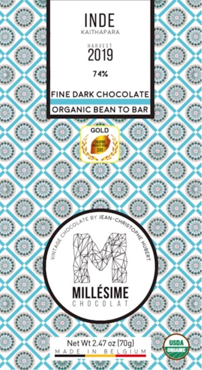 Millesime India - 74% Dark Chocolate Bar 2.47 Oz.