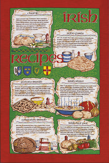Wholesale Irish Recipes Tea Towel (Red)- Bulk