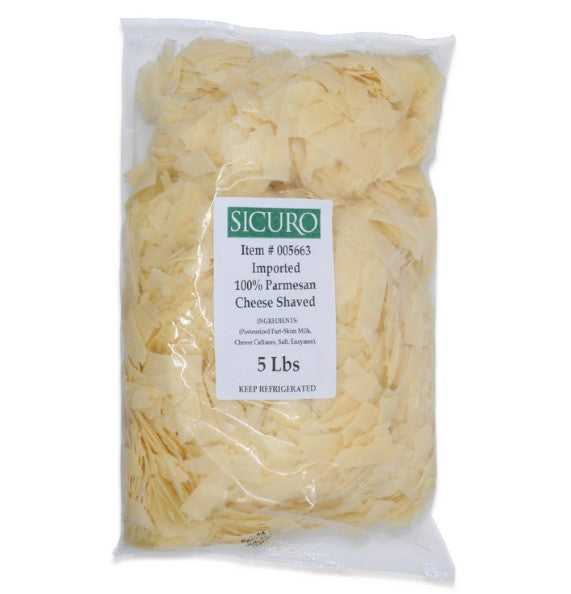 Wholesale Sicuro Shaved Parmesan Cheese 5 LB Bags-4ct Case Bulk