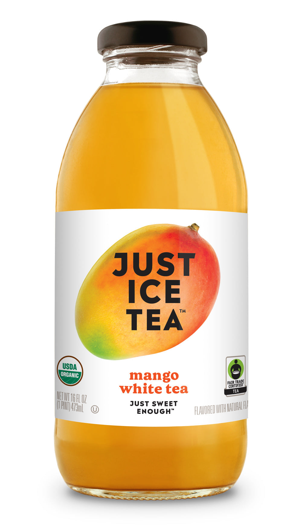 Just Ice Tea Organic Mango White Tea 16 Fl Oz Bottle