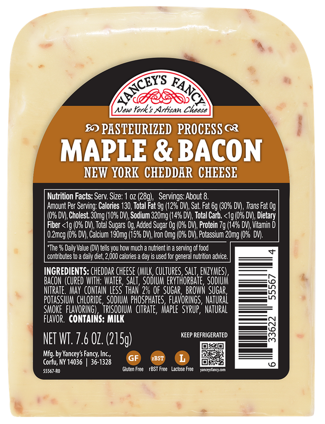 Wholesale Yancey's Fancy Cheddar Cheese Maple & Bacon 7.6 oz-10ct Case Bulk