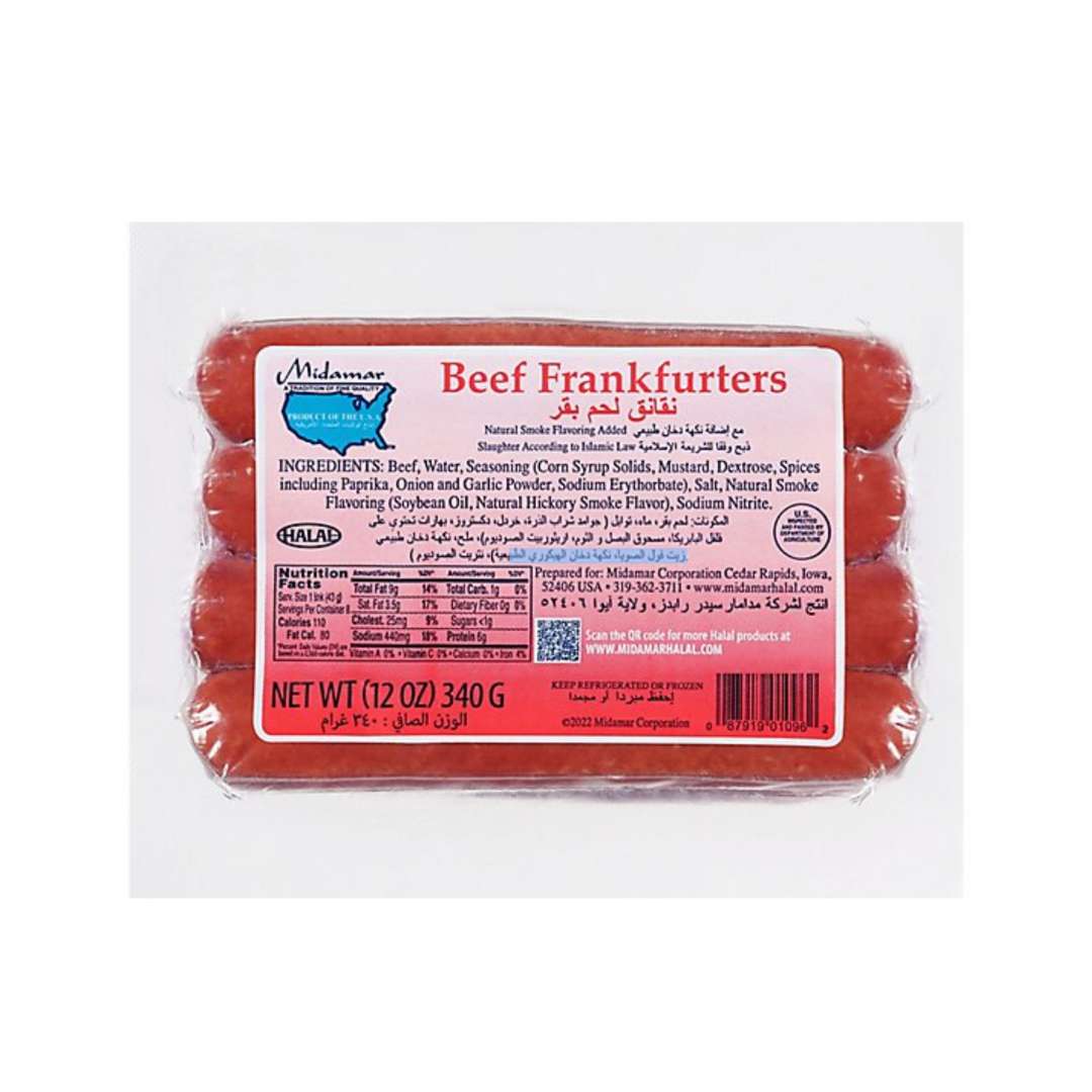 Wholesale Midamar Beef Franks 12oz-12 Ct Case Bulk