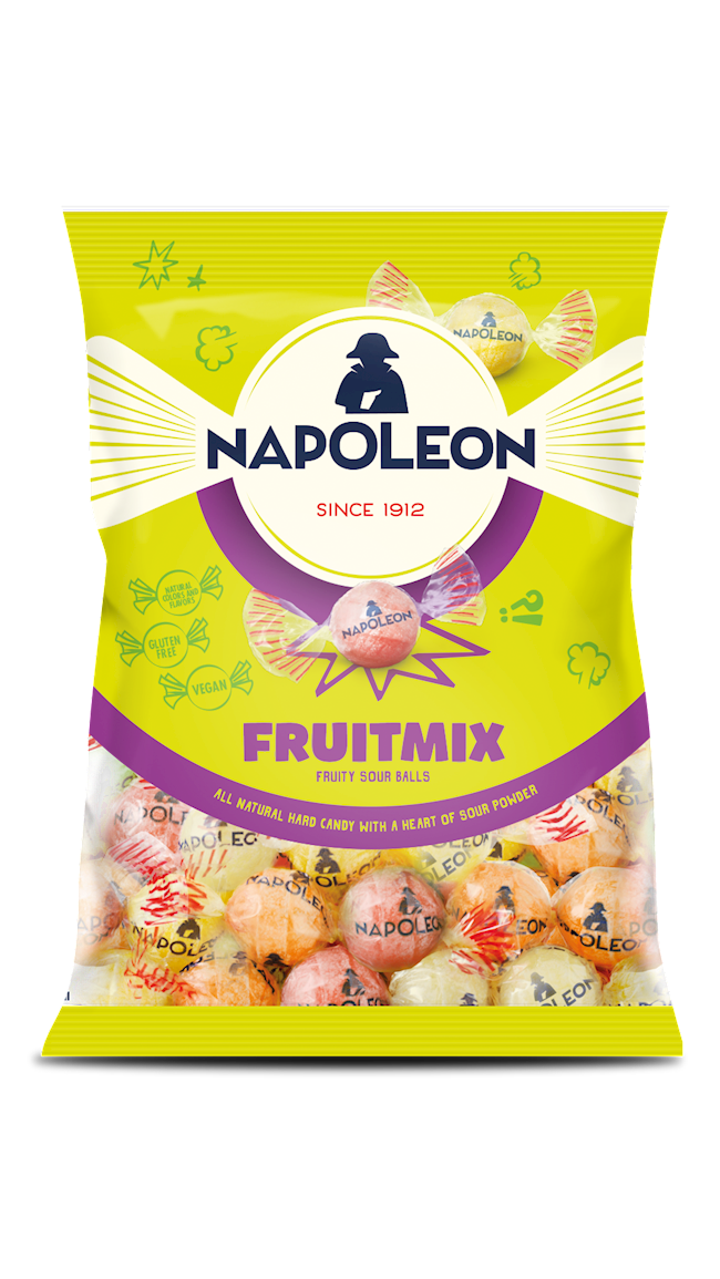 Napoleon's Tantalizing Assortment of Fruit Sours: Featuring Zesty Lemon, Bright Orange, Sweet Cherry, and Tropical Pineapple 5.29 OZ