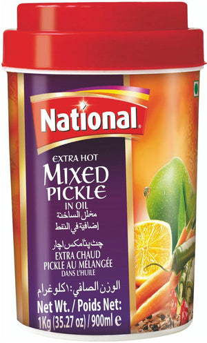 Wholesale National Extra Hot Mixed Pickle 1kg-12 Ct Case Bulk