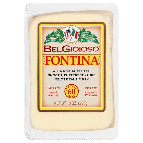 Wholesale BelGioioso Fontina Cheese Chunk 8 oz-12ct Case Bulk