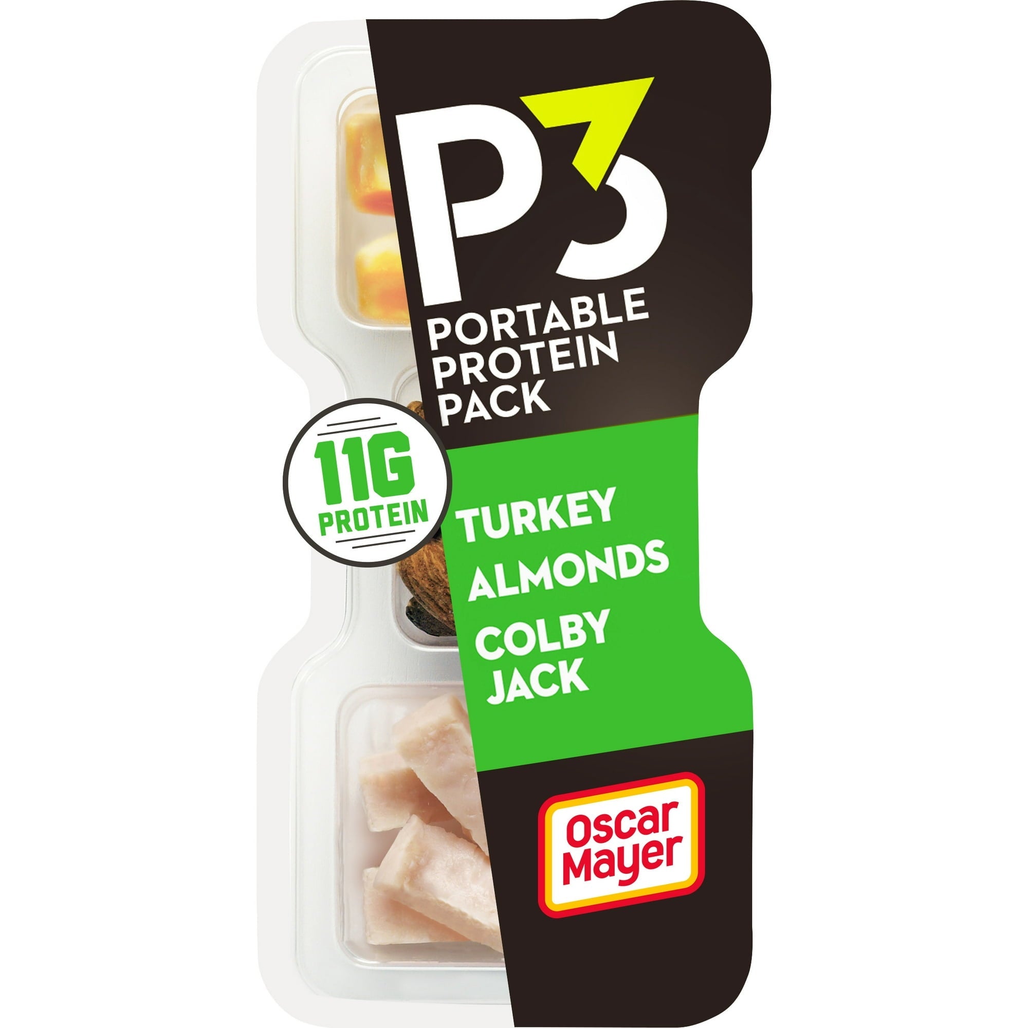 Oscar Mayer P3 Portable Protein Pack Turkey, Almonds and Colby Jack 2 Oz Tray