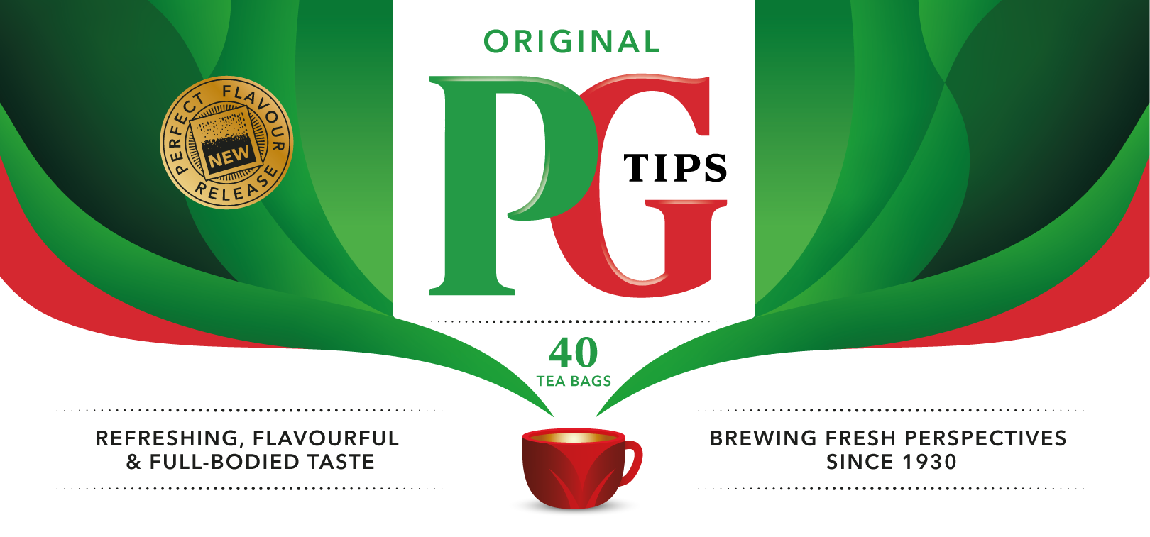 Wholesale PG Tips Teabags, 40ct 4.09oz (116g)- Bulk