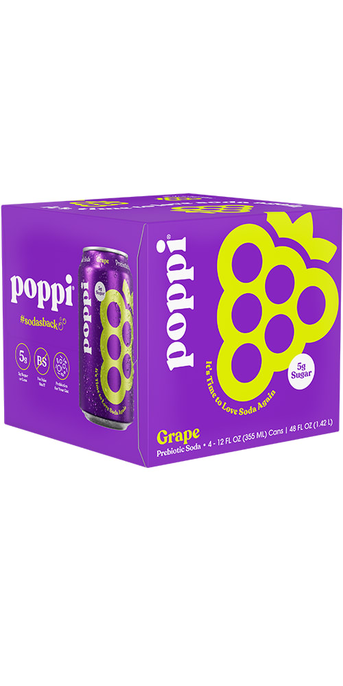 Wholesale Poppi Soda 6/4Pk 12Oz Grape-24 Ct Case Bulk